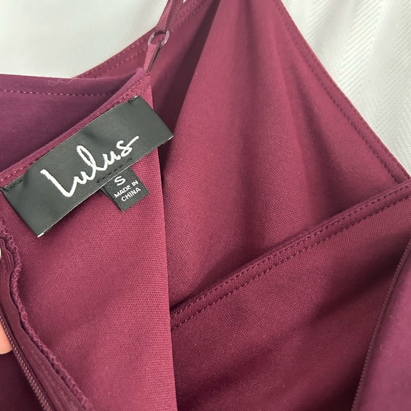 Lulus Have You Heard Plum Purple Surplice Midi Body Con Dress Size Small - Picture 11 of 12
